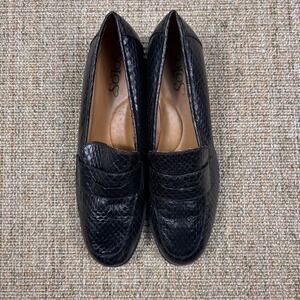 🐍👞 SoLos Snake Print Penny Loafers | 9N | Black